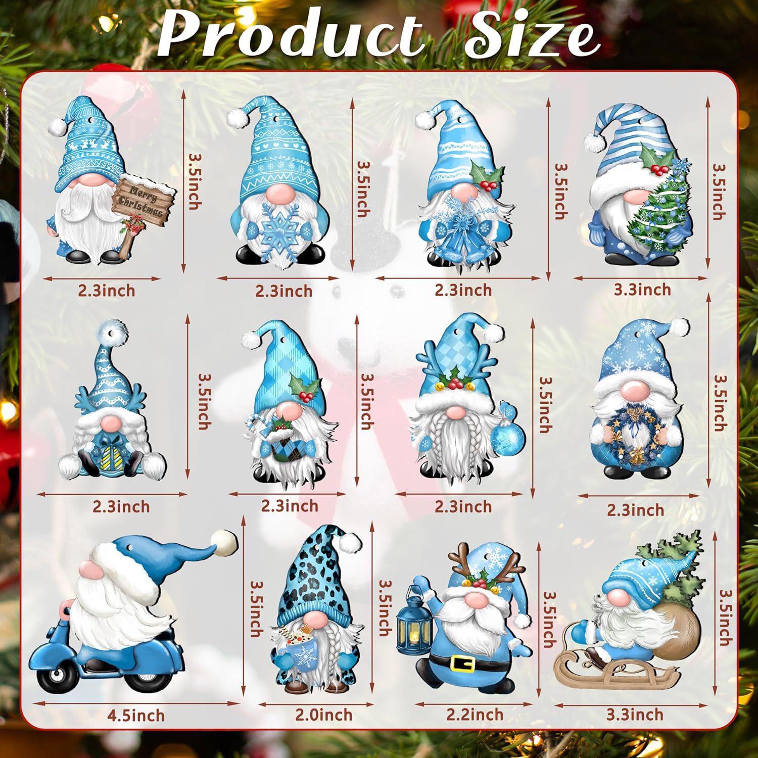 

12/24pcs wooden Christmas and winter blue dwarf decorations - perfect for Christmas and outdoor holiday parties