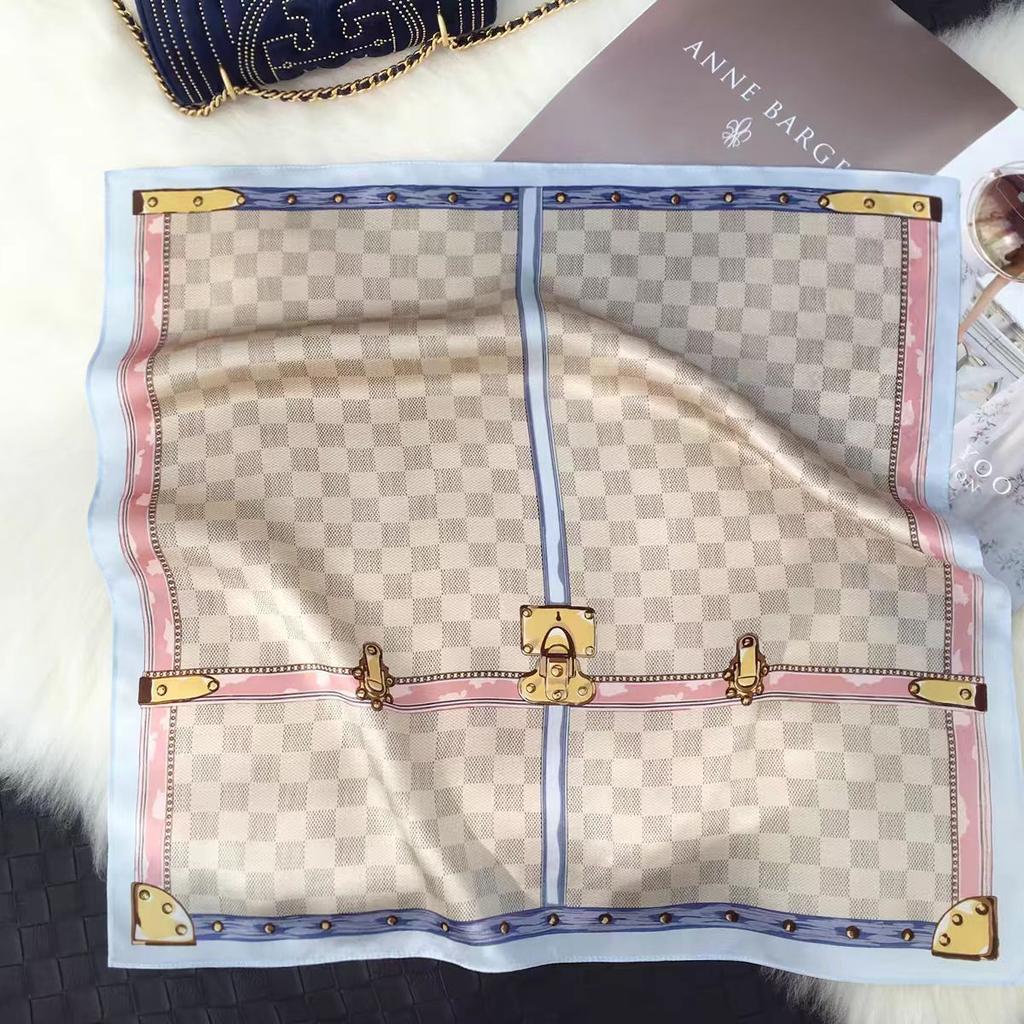 100% Mulberry Silk Plain Crepe Satin Square Scarf High-end Women's Spring, Summer and Autumn Temperament Simple Fashion Silk Scarf Scarf