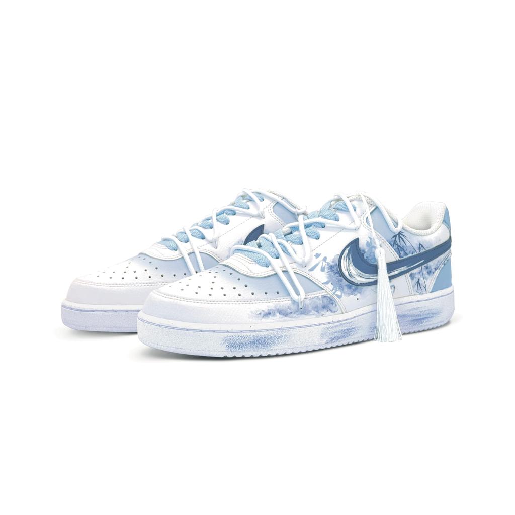Nike Court Vision 1 Slip Resistant Low top Skateboard Shoes Men's Blue White DH2987-101(Team301-)