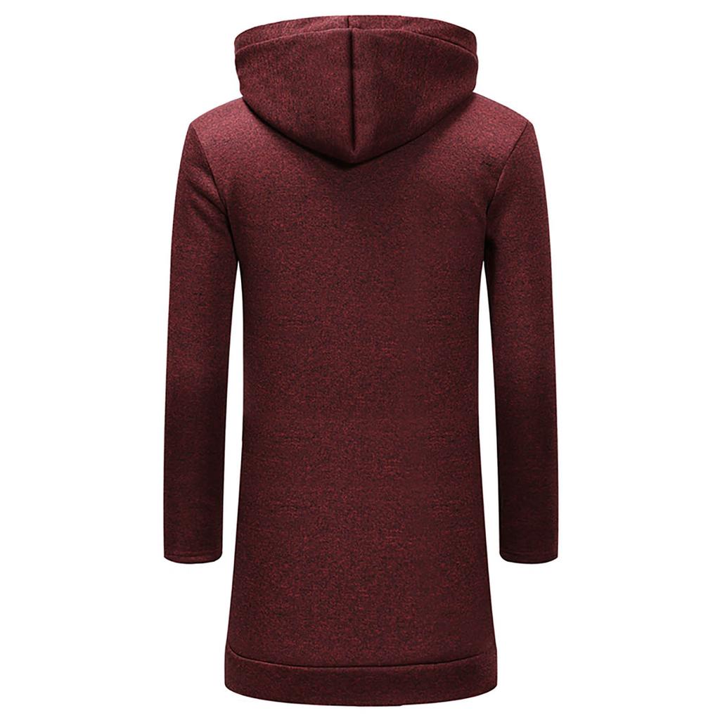 Cappotti da giacca con cappuccio a maniche lunghe in felpa cardigan con bottoni tinta unita da uomo