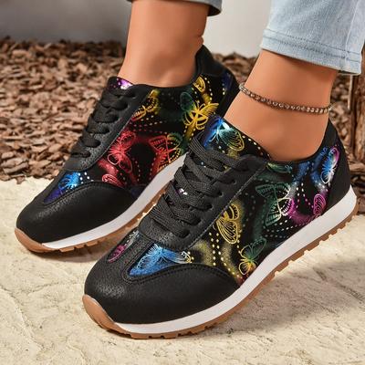 Women's Large Size Spring New Retro Old Flower Round Toe Comfortable Flat Shoes