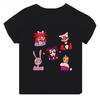 High-quality Casual Cotton T-shirts Boys Girls Cute Short-sleeved New Digital Circus Print T-shirts for Girls, Children's Tops