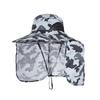 Detachable Men Fishing Cap with Shawl 10CM Large Brim Bucket Hat Outdoor Face Neck Protection Sun Hat Waterproof Anti-UV Panama