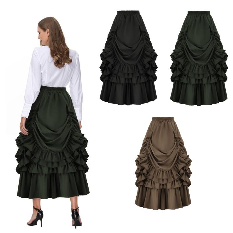 Victorian Women Dress Ball Gown Skirt Medieval Renaissance Wedding Costume Party