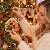 Handcrafted Holiday Photo Frames Christmas Frame Pendant with Hanging Rope, Personalized Wooden Picture for Tree Decoration, Cute Commemorative Holder