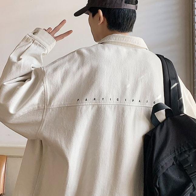 Men's Shirt Jacket Autumn Workwear Cardigan Coat Casual and Trendy Autumn Coat