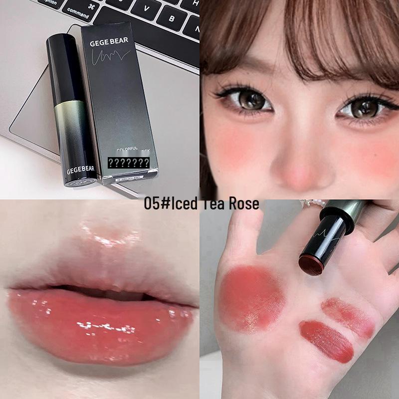 Gege Bear Multi-use Stick: Glow Blush & Mirror Lip Gloss. 3.8g