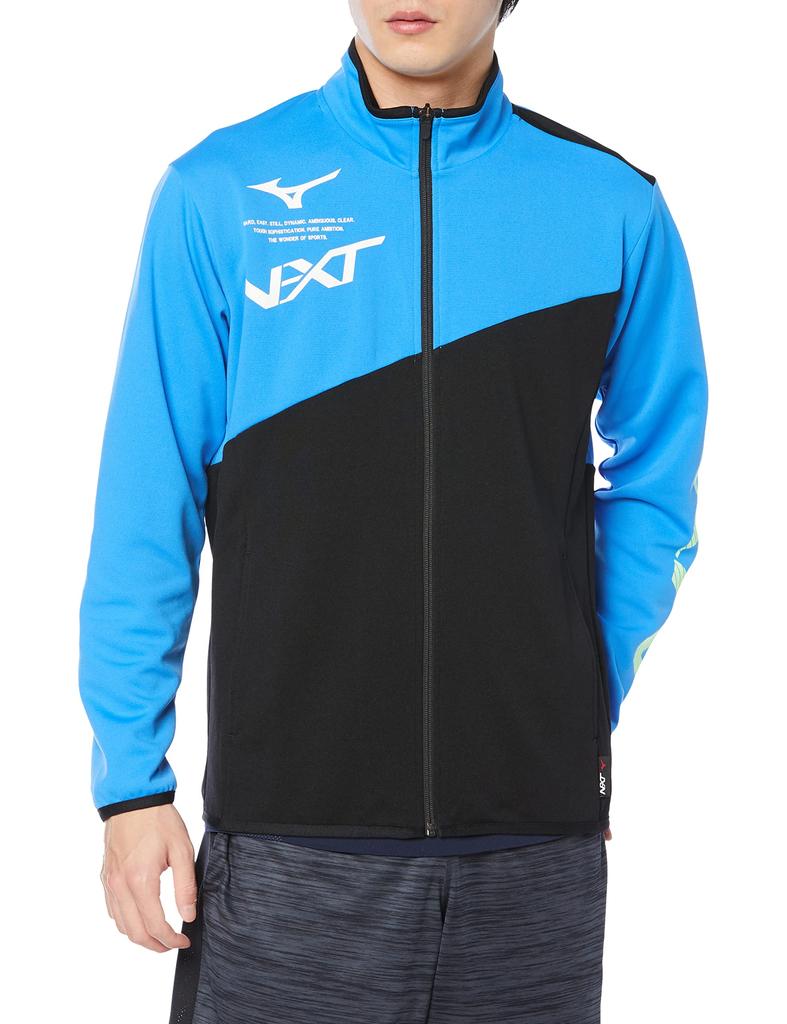 Mizuno Diva Size Slim Fit N-XT Warm-Up Jacket, Men's, Blue/Black, M, 32JC2210, Moisture-Wicking, Quick-Drying,