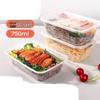 Disposable Plastic Round Lunch Box with Lid (750ml, 50-Pack)