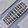 24pcs 3D Halloween Skull Ghost Almond Shape Nails - Scary Pumpkin Poison Prank False Nails