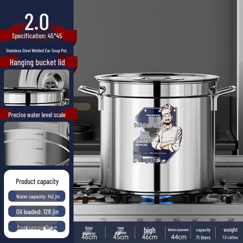 Qiwei Commercial 304 Stainless Steel Stock Pot
