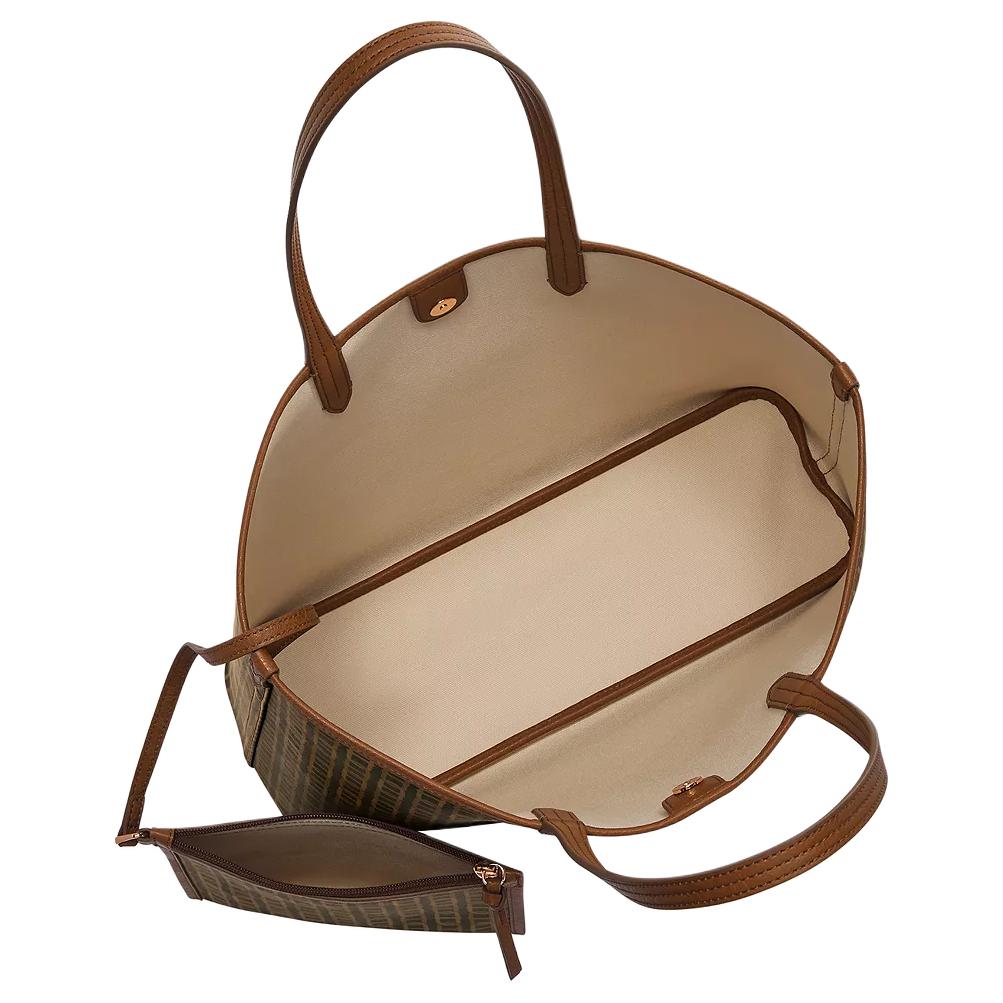 New FOSSIL PVC Tote Bag, Shopping Bag, Handbag, Shoulder Bag Regular Women's Brown ZB1867914
