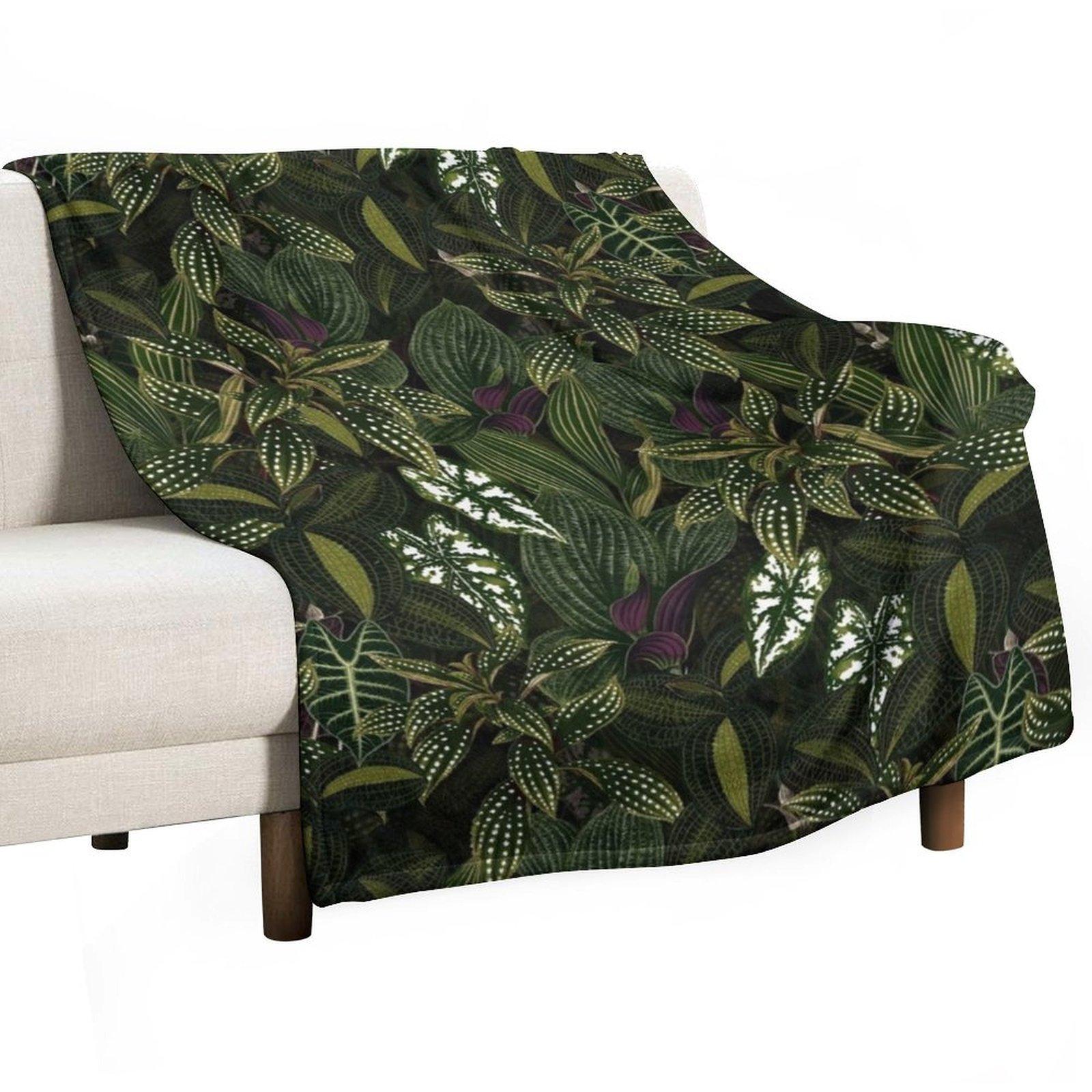 

Mystic Exotic Botanical Night Garden Throw Blanket Furry Designers Heavy wednesday Blankets 30x40in