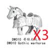 MOC Building Blocks Military Napoleon Cavalry Gothic Warhorse Animal Wolf Seat Widened Saddle Rope Accessories Brick Toy Gifts
