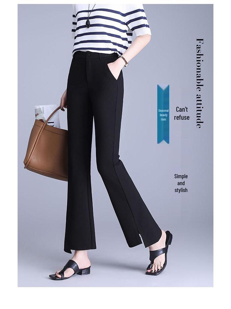 Damen High-Waist Fishtail Schlaghose mit unregelmäßigem Saum - Bügelfrei, lässiger Sommerstil für Petite-Figuren