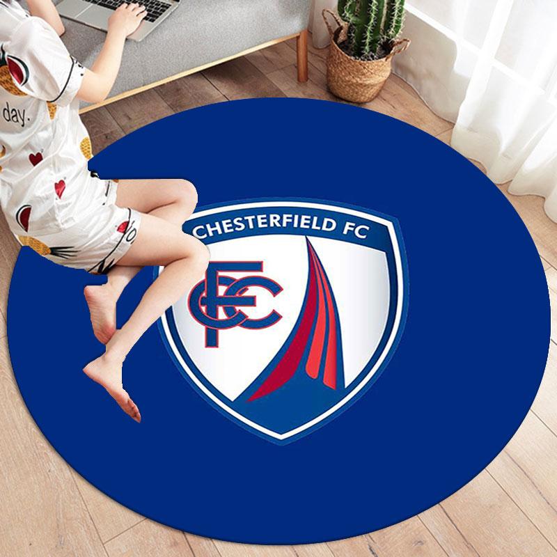 Chesterfield F.C Round Area Rug,Carpet Rug for Living Room Bedroom Sofa Playroom Decor,Non-slip Floor Mat