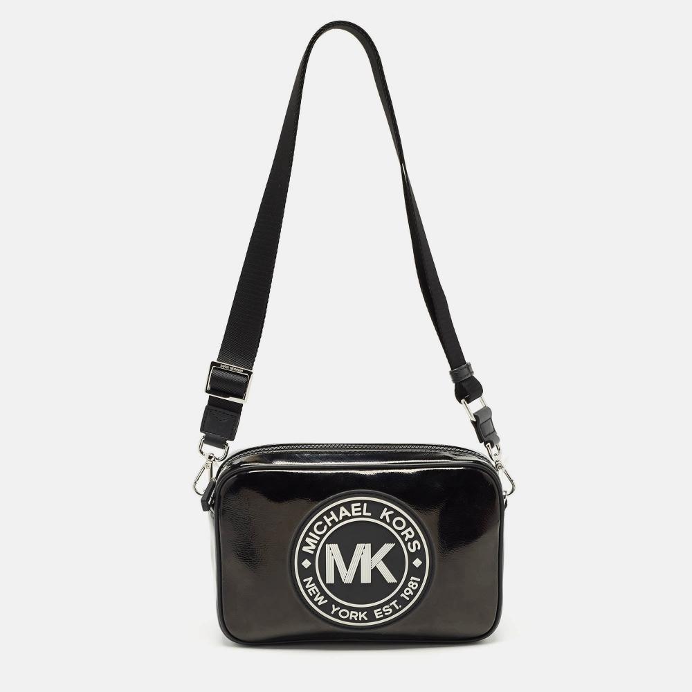 

Michael Kors Patent Leather Fulton Crossbody Bag black