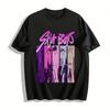 Retro Cyber Style SAJA BOYS Comic Boy Group Print T-shirt Trendy Street Loose Casual Short Sleeve Top Pure Cotton T-shirt