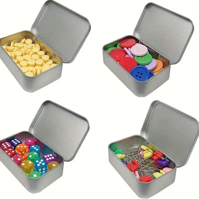 6-12pcs Aluminum Storage Boxes with Lids Portable Rectangular Metal Containers for Small Items Gift Cards Holder Home Organizers