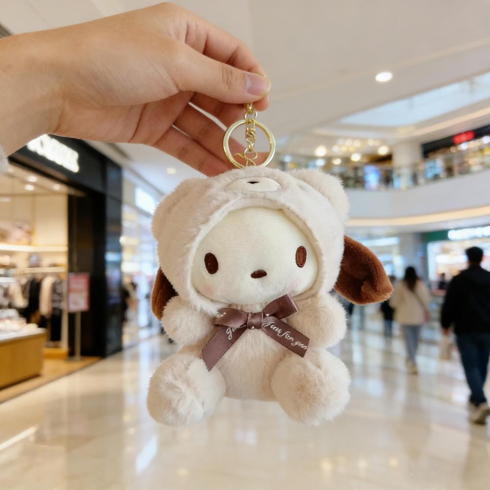 Sanrio Cute Plush Keychain for Children Hello Kitty Bag Pendant Kuromi Cartoon KeyChain Backpack Decoration Gifts for Kids Toy
