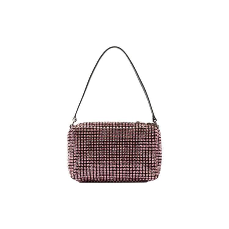 New Alexander Wang Crystal Rhinestone With Leather Shoulder Bag Handbag Regular Women's Pink 20122P10M671