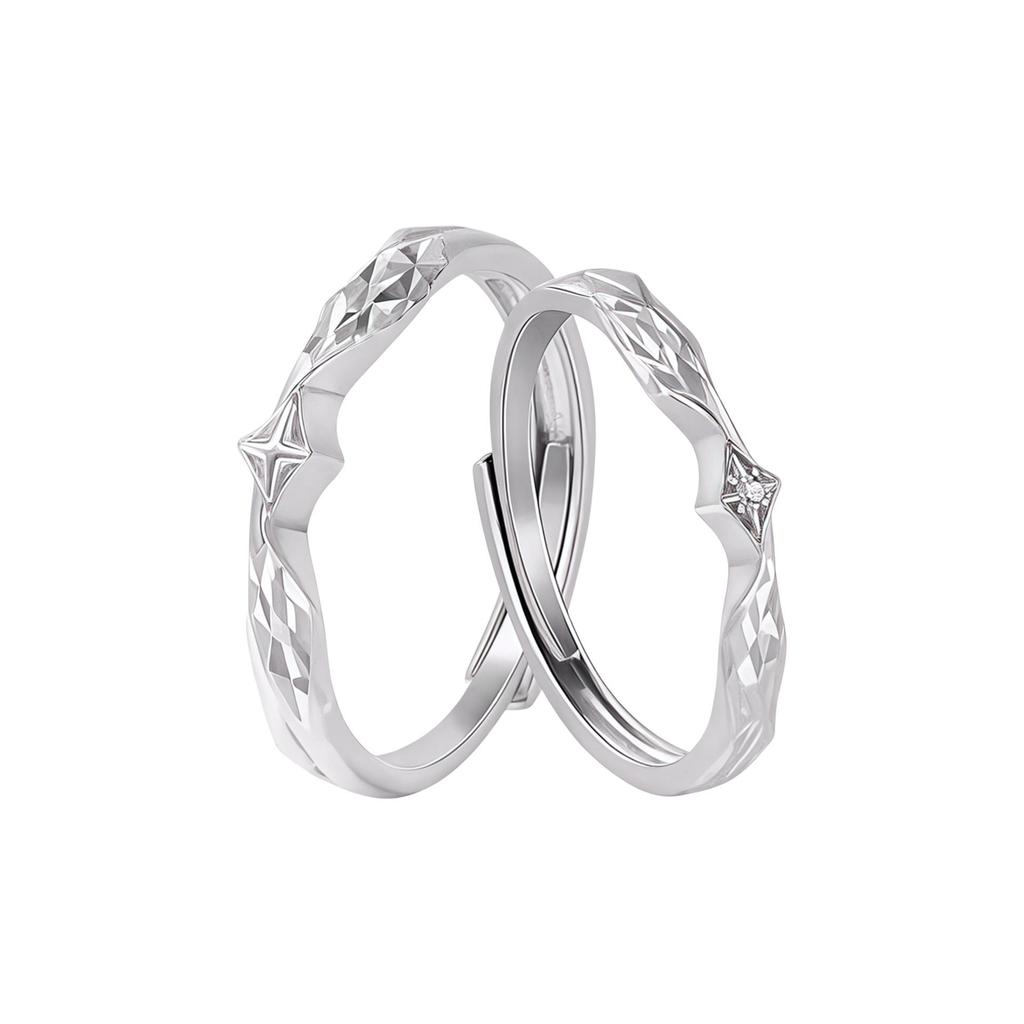 Pluto 999 Sterling Silver Couple Rings - Exquisite Niche Design