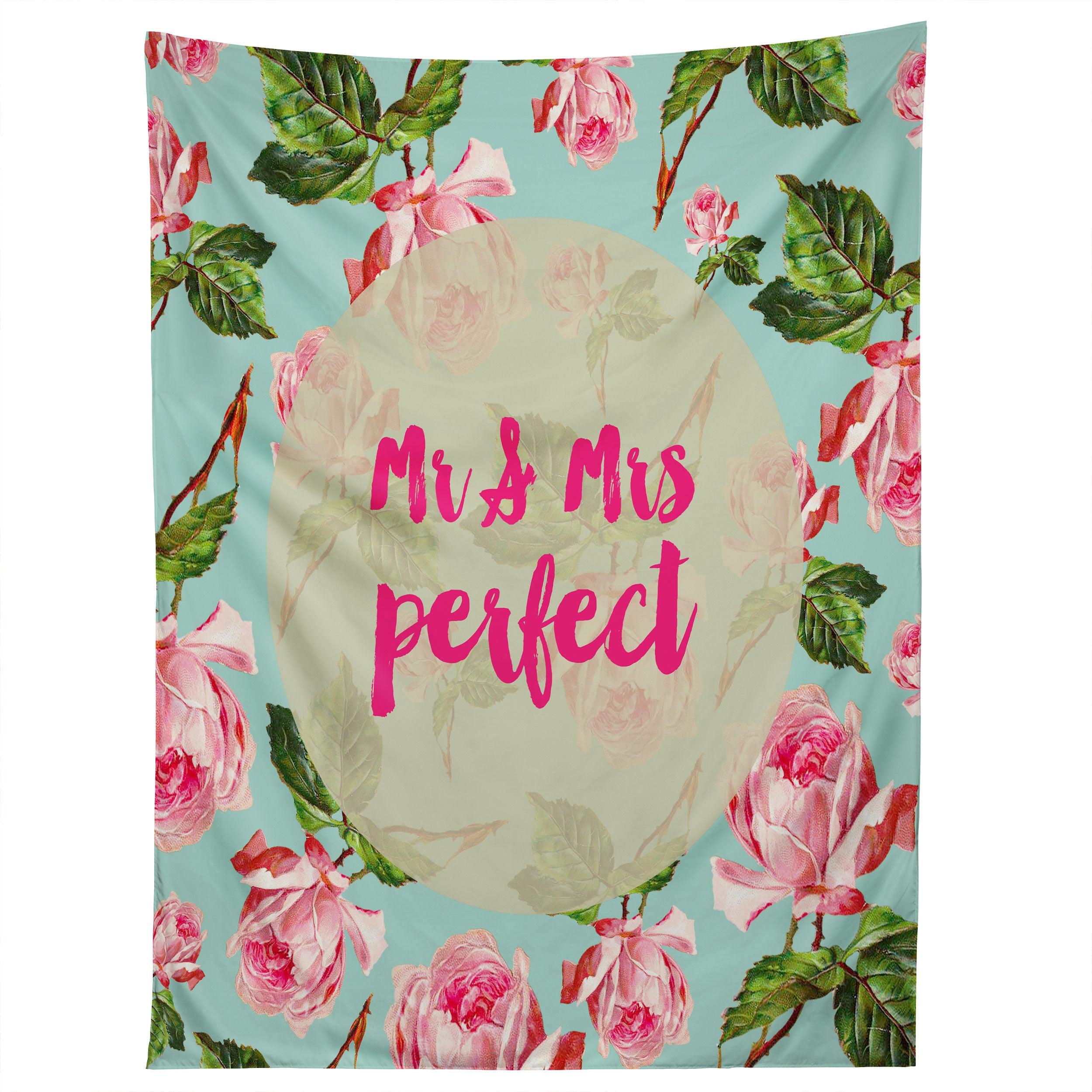 FLORAL MR AND MRS PERFECT tapestry 75x100