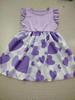 European & American Style Girls' Short Sleeve Heart Print Knitted Dress