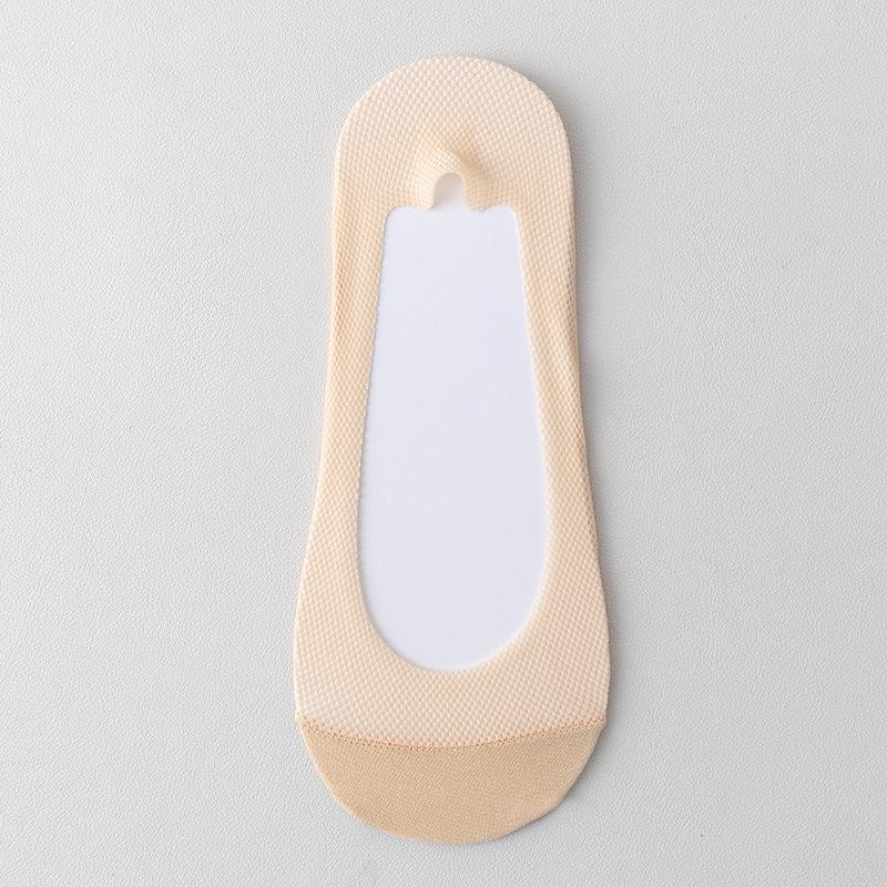 Women's Non-Slip No-Show Boat Socks with Cotton Mesh for High Heels – Summer & Spring