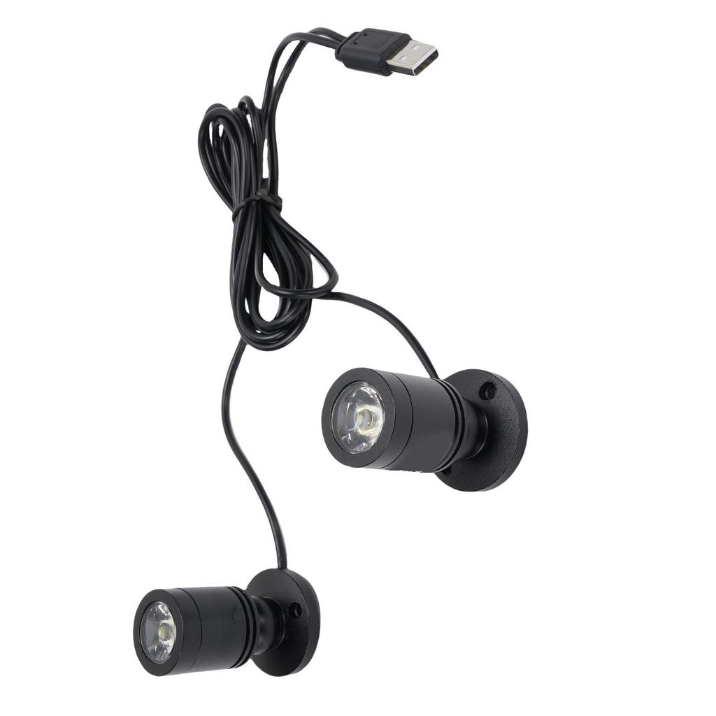 Dual Head Small Spotlight Showcase LED Spotlight Display Light for Closet Artwork Jewelry DIY Craft Aluminum Alloy