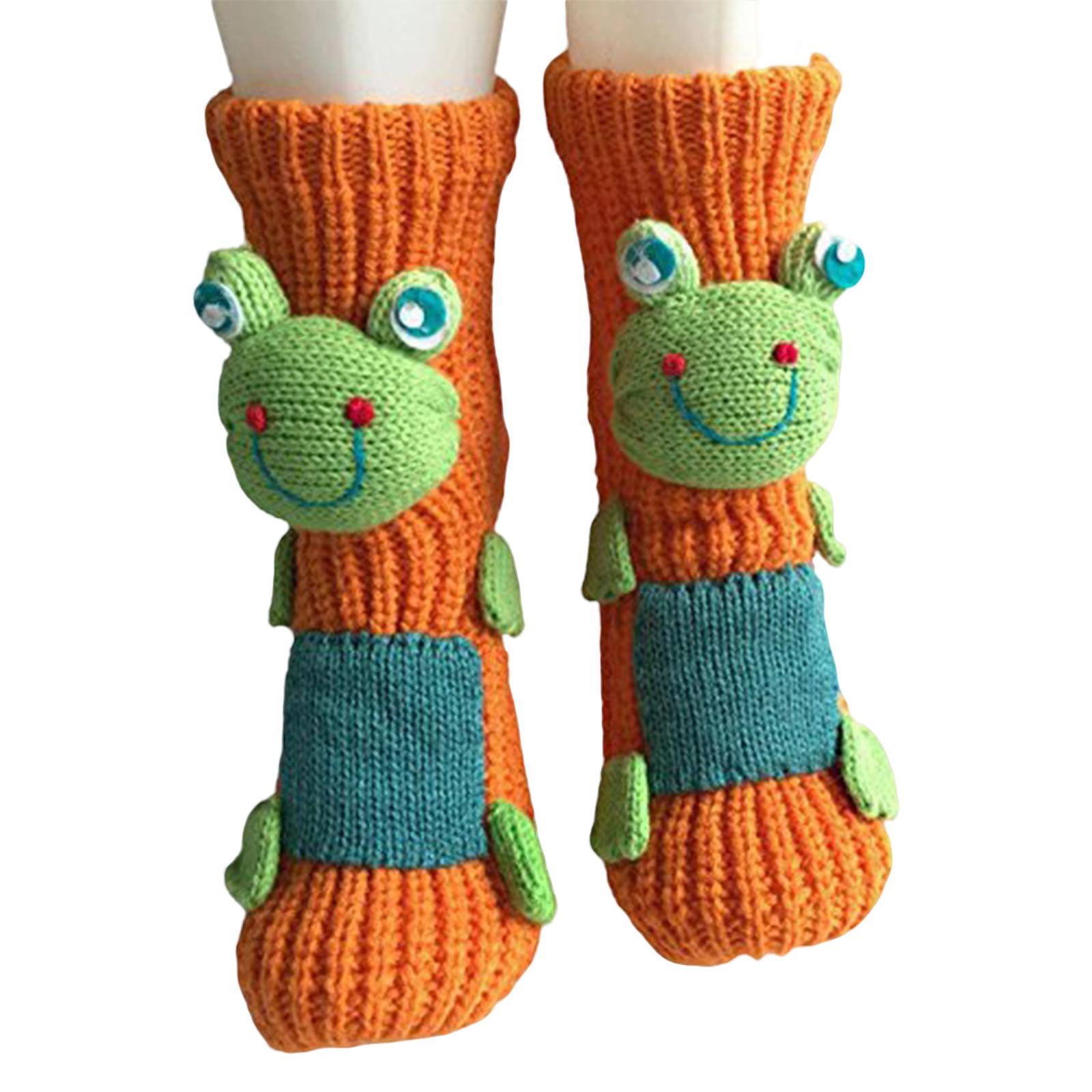 

Женские толстые вязаные непромокаемые теплые повседневные носки-коврики для пола One Size шафрановый