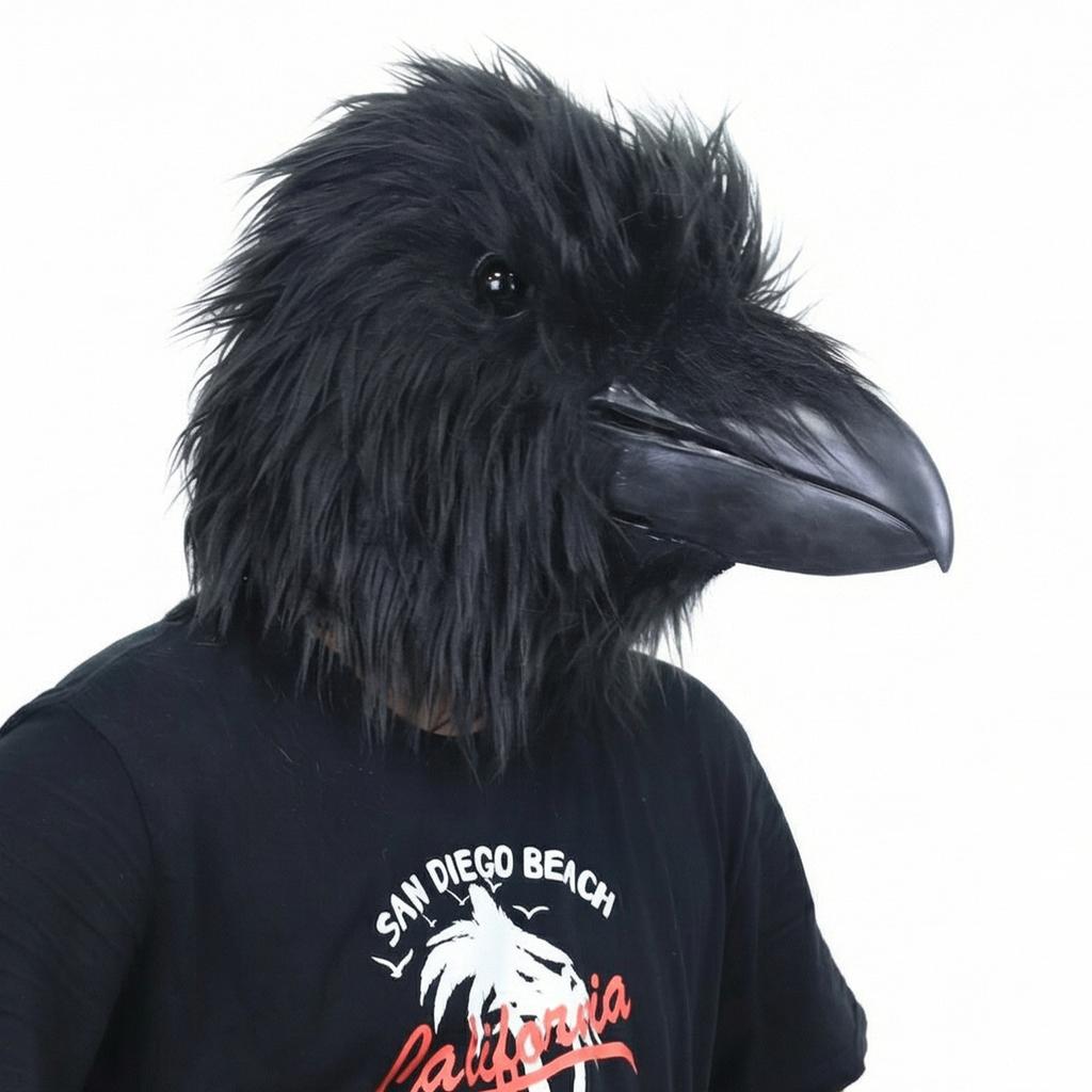 Halloween Cute Animal Raven Mask Raven Headgear Masquerade cos Costume props made of latex