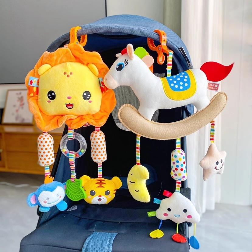 Juguete de Peluche para Morder para Bebé con Sonajero Suave para Asiento de Coche y Comodidad al Dormir