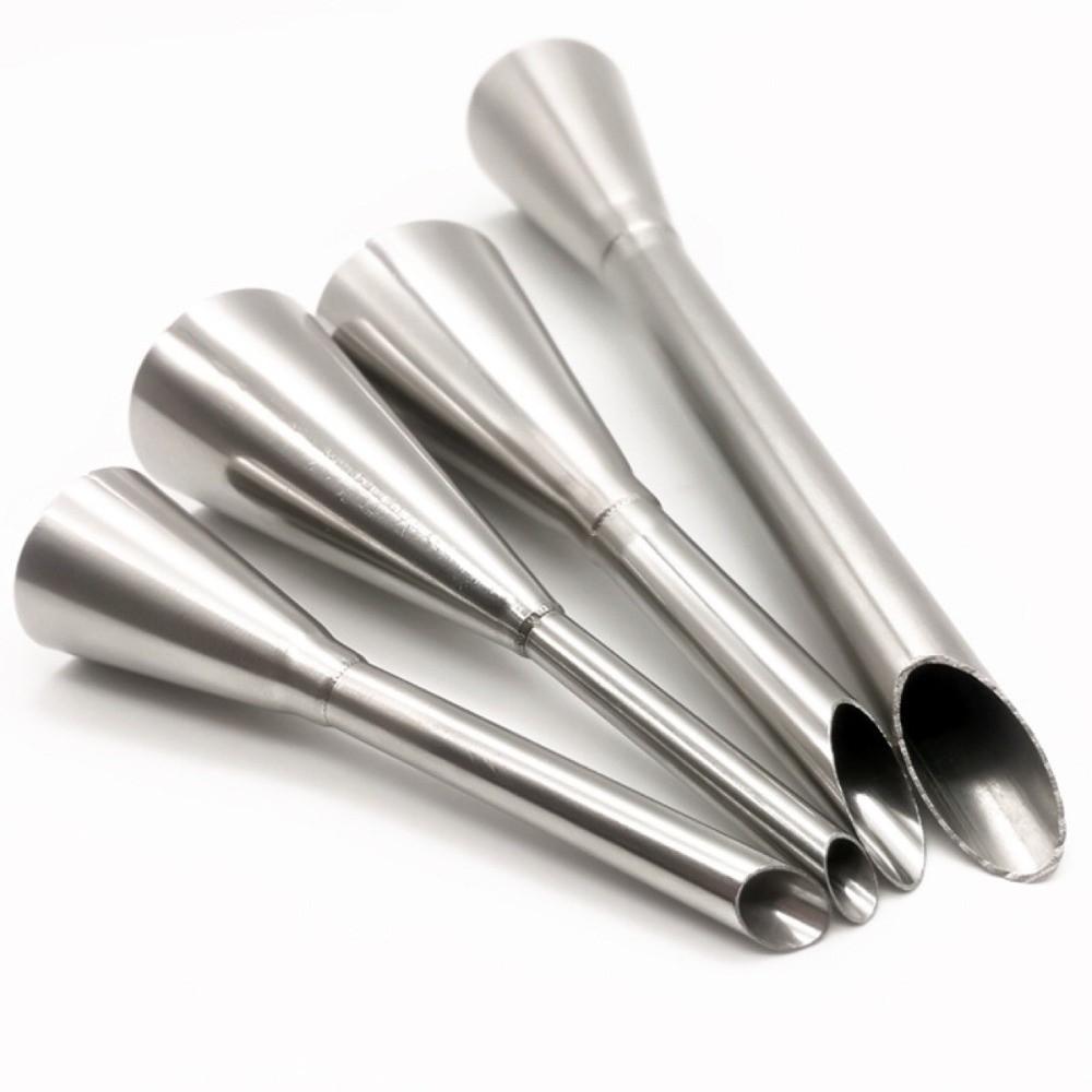 4PCS Pointed Tip Cream Puff Piping Nozzle Long Nozzle Tip Eclair Piping Tip  Cake Cream Puff Filling