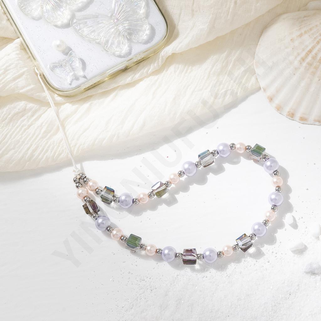 Original short beaded mobile phone chain DIY color versatile pendant ccd universal mobile phone chain keychain lanyard spot