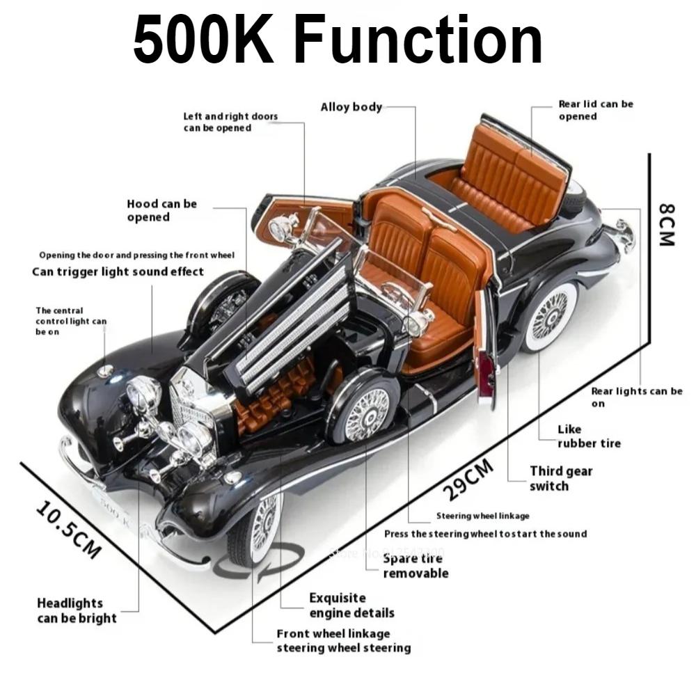 Large Size 1:18 G63 500K Sports Car Model Toy Music Light Doors Opened Alloy Vehicle Models Decorative Ornament Collection