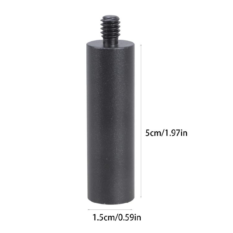 Aluminum Alloy Camera Adapter Rod Extension Tube 15mm Diameter Double 1/4 Threaded Ends for Tripod Microphones Mounting