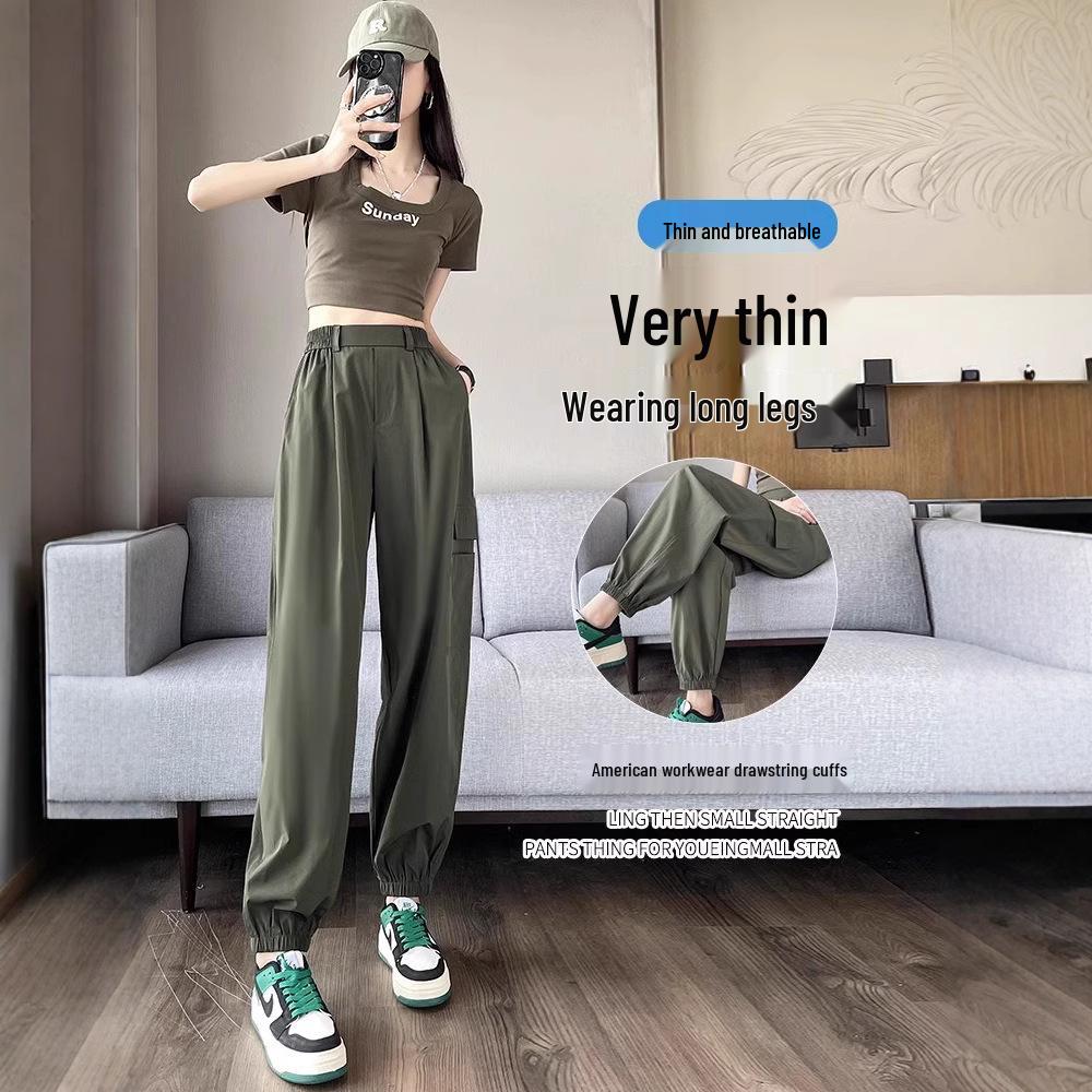 

Women s Quick-Dry High Waist Harem Pants - Lightweight Sun-Protective Summer Style Extra Extra Large оливковий колір