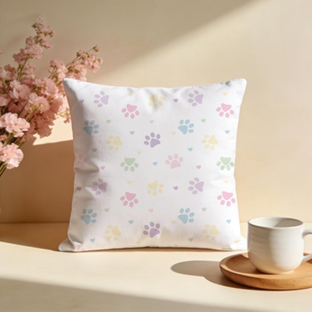 Soft Pastel Paw Cushion Cover Soft Pillow Cases for Home Bedroom Living Room Sofa