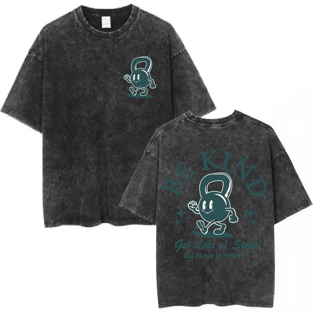 Gym Rat Muscle Mommy Pump Cover Vintage Washed Tshirt Powerlifting Workout Bodybuilding T Shirt Men Women Fitness Loose Tshirt
