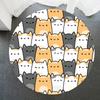 Cute Cat Round Carpet Cartoon Animal Cats Area Rug for Office Living Room Bedroom Decoration Non-slip Children's Crawl Floor Mat