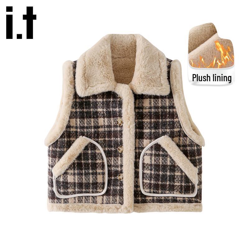 Kids  Padded Checkered Vest 110/56 чёрный