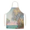 Monet Art Oil Painting Art Student Literary Apron Mori Studio Adult Sleeveless Kitchen Work Waist Bib
