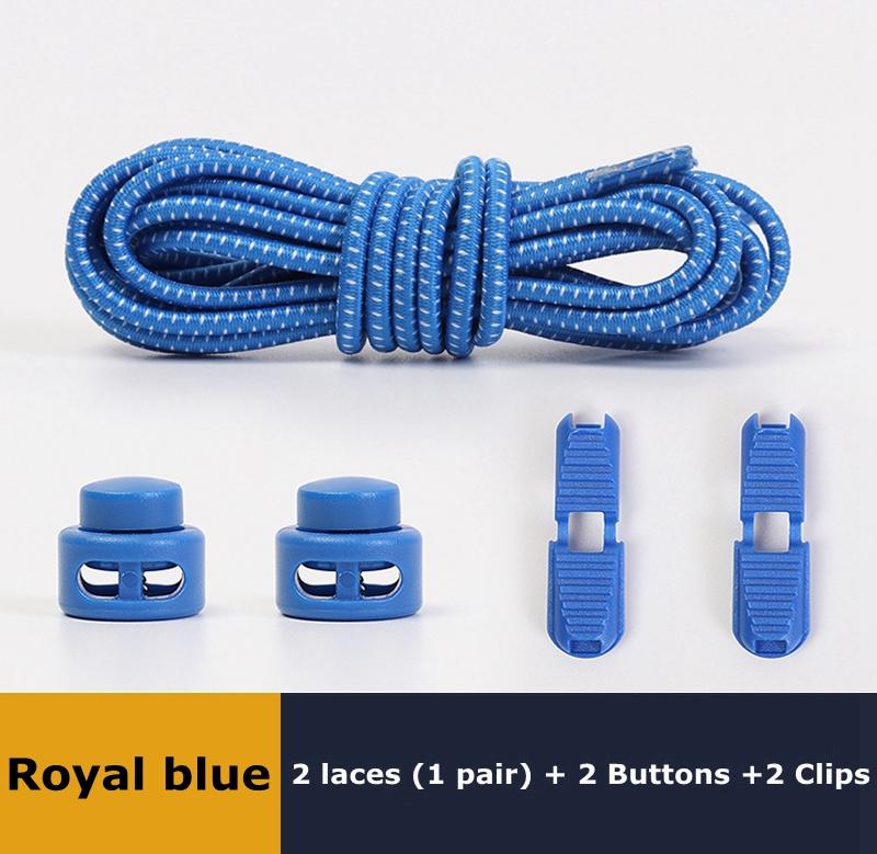 Lacets sans nœuds Lacets sans cravate Baskets Plastique Verrouillage solide Élastique Rond Lacets de chaussures pour Enfants Adultes Personnes âgées Taille unique