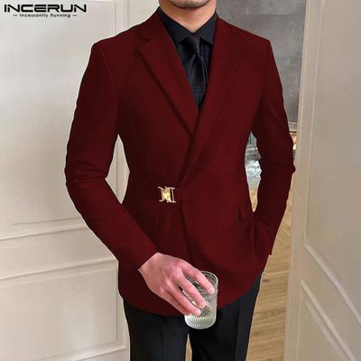Erkek Yakalı Blazer Uzun Kollu Tek Düğme İnce Montlar