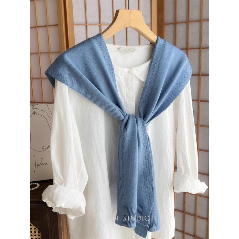 

2026 Spring & Autumn Women s Knit Shawl: Lightweight, Solid Color, Ideal for Office & Air-Conditioned Rooms.