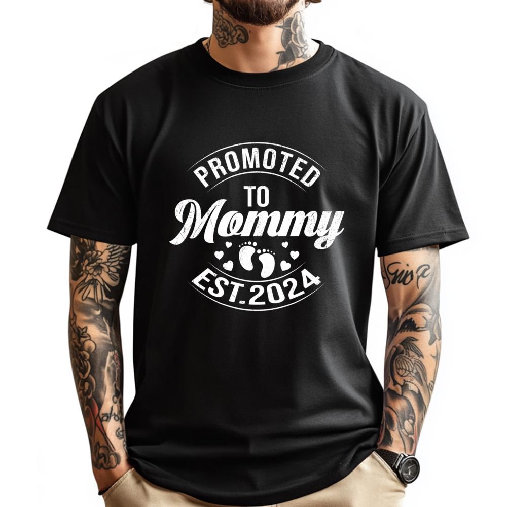 

Promoted To Mommy Est 2025 Pregnancy First Time New Mommy Streetwear Men Designer Clothes Mens Clothing - Men s Summer Cotton... S разноцветный