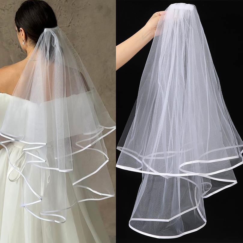 White Tulle Bow Veil Hairpin Pearls Wedding Bachelorette Hen Party Elegant Bridal Veil Hair Clip Gifts Women Hair Accessories