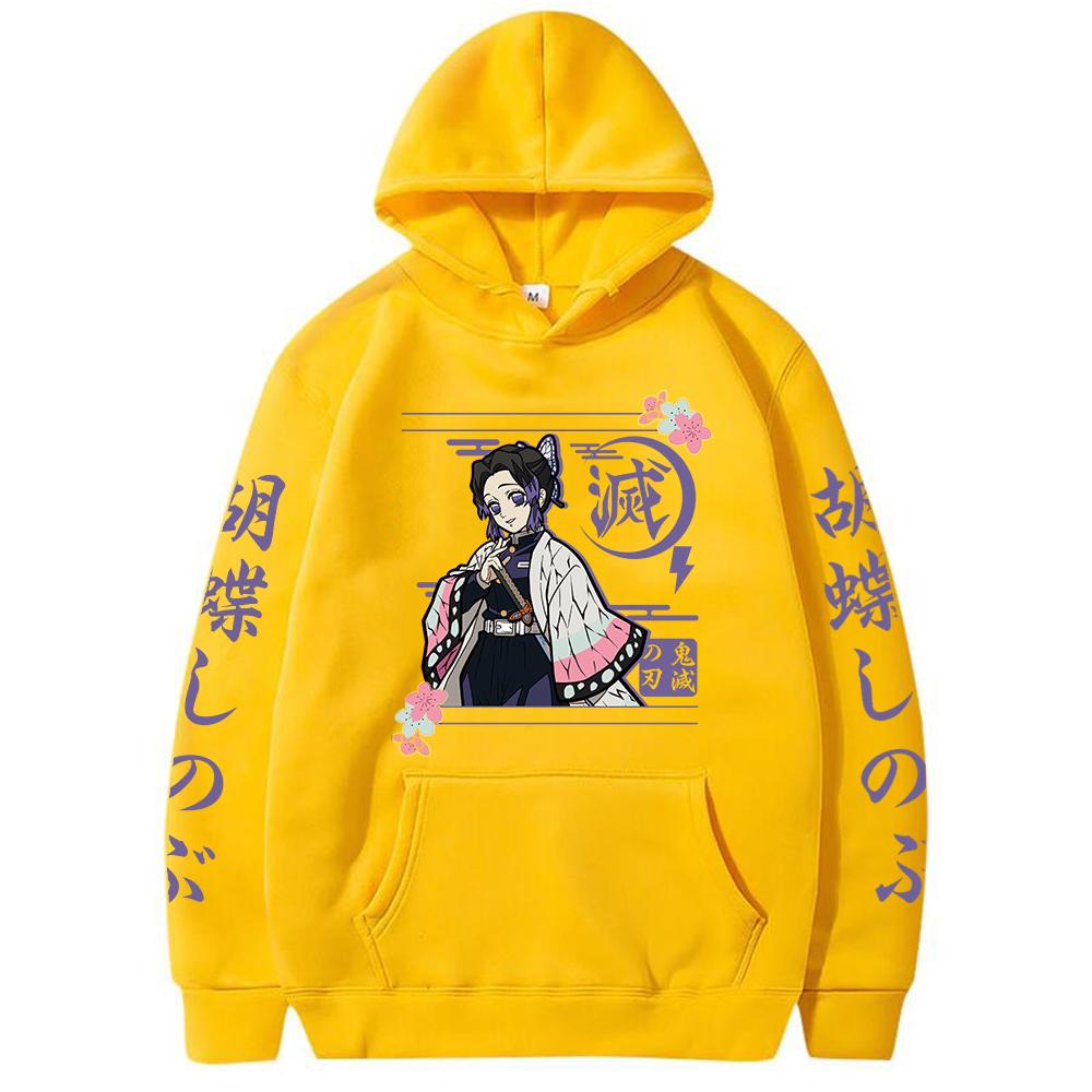 

Манга Аниме Demon Slayer Kochou Shinobu Толстовки Женская уличная одежда Harajuku Aesthetic Butterfly Girl Oversize Hoodie Clothing 4XL жёлтый