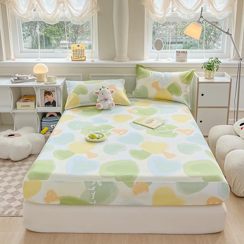 Premium Aloe Cotton Fitted Sheet & Waterproof Pillowcase Set - Skin-Friendly & Comfortable